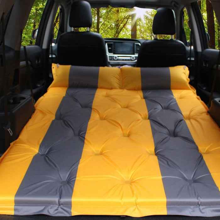 5cm Thick Inflatable Automatic SUV Car Inflatable Bed Travel Car Outdoor Air Mattress Bed Car Auto Sources Bed Travel Bed, Orange, Blue