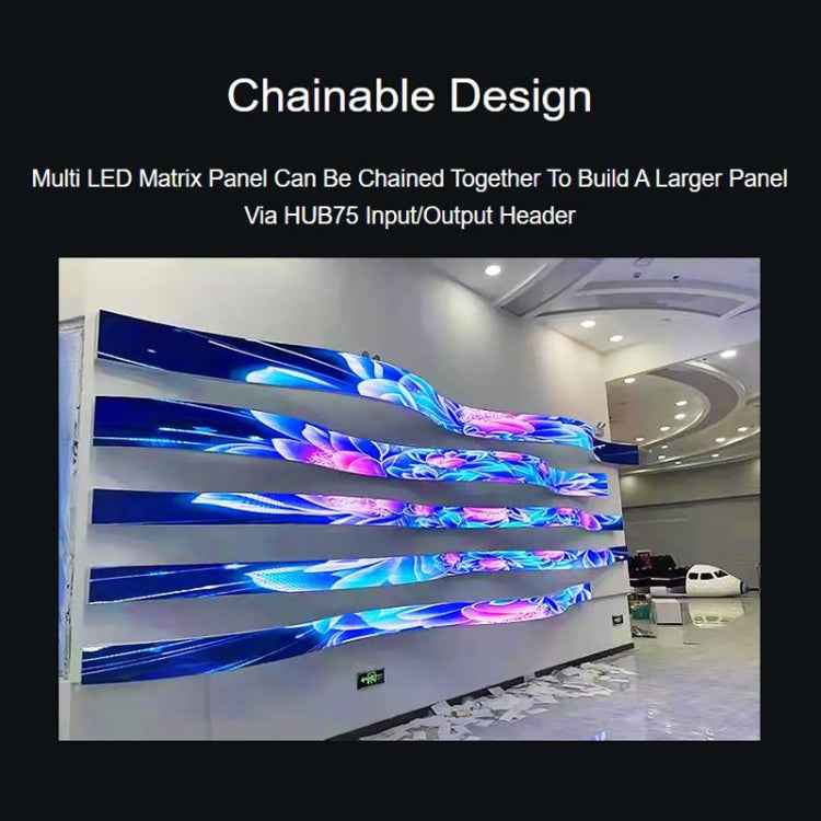 Waveshare Flexible RGB Full-color LED Matrix Panel, 2.5mm Pitch, 96x48 Pixels, Adjustable Brightness Bendable PCB