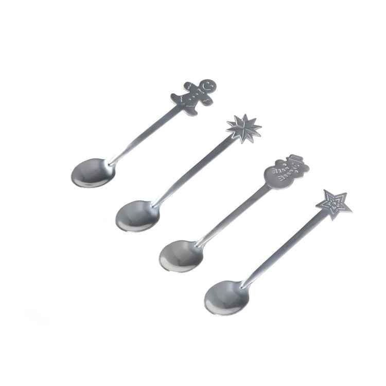 2 Sets Creative Stainless Steel Christmas Cutlery Four-piece Set