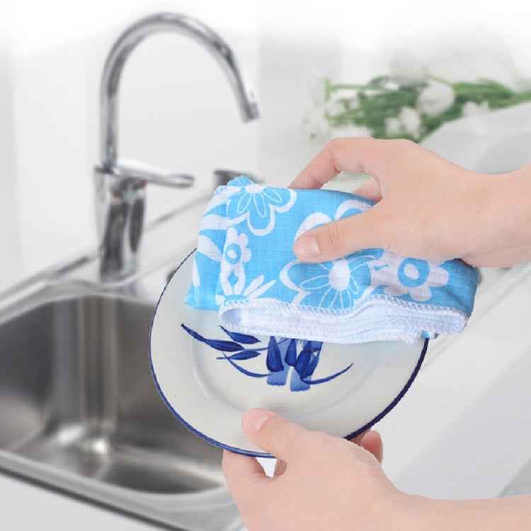 4 PCS / Set Microfiber Printed Flowers Cloth Cleaning Cloth