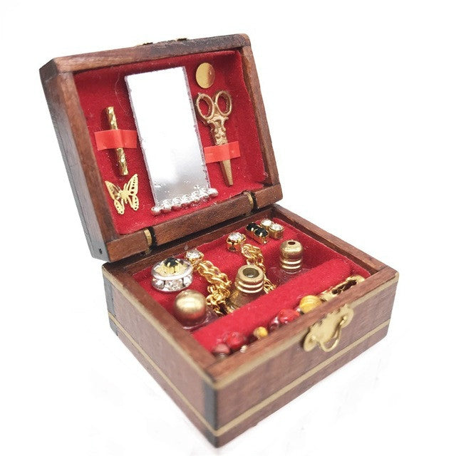 Doll House Mini Vintage Jewelry Box Accessories Children's Educational Toys, Jewelry Box