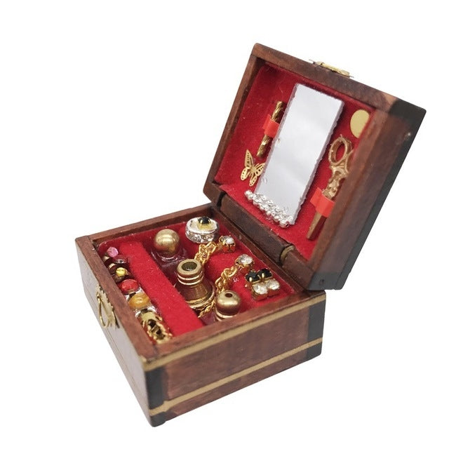 Doll House Mini Vintage Jewelry Box Accessories Children's Educational Toys, Jewelry Box
