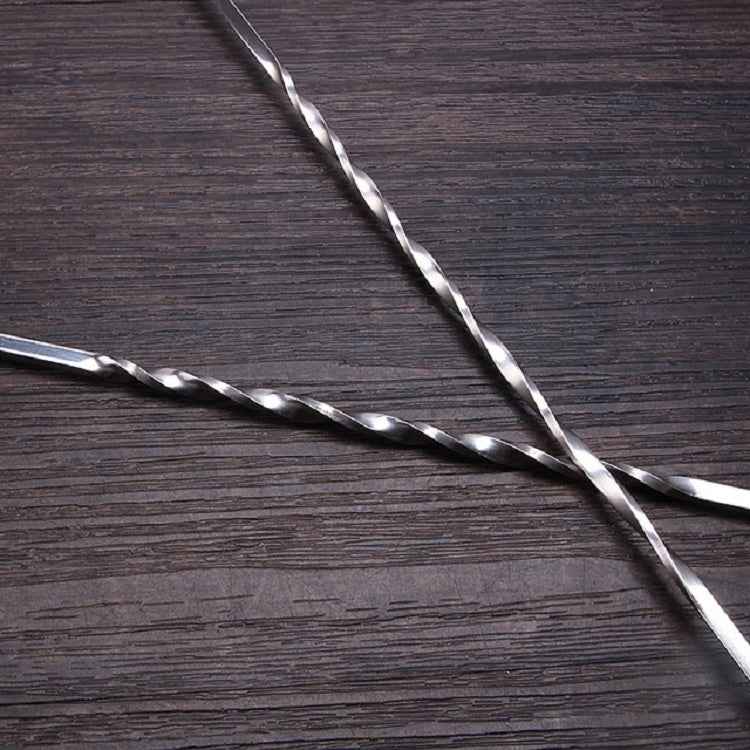 2 PCS Stainless Steel Long Handle Fork Spoon Cocktail Ice Stirrer Double Head Wine Mixing Stick