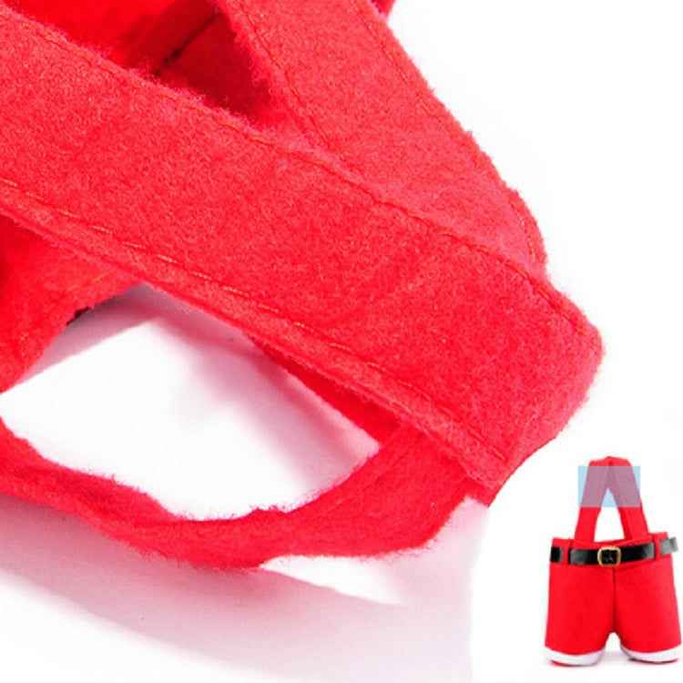 Santa Claus Suspenders Pants Candy Bottle Gift Bag Decoration