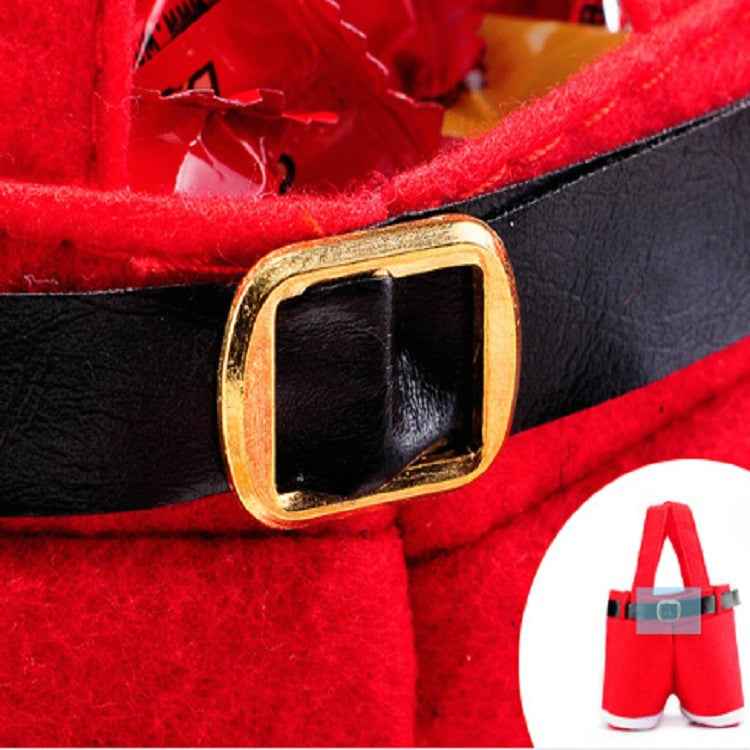 Santa Claus Suspenders Pants Candy Bottle Gift Bag Decoration