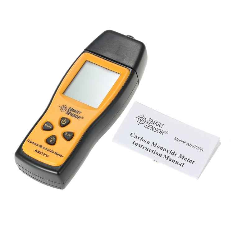 Smart Sensor AS8700A Handheld Carbon Monoxide Meter High Precision Digital CO Leak Detector Analyzer, Sound Light Alarm, Range: 0-1000ppm