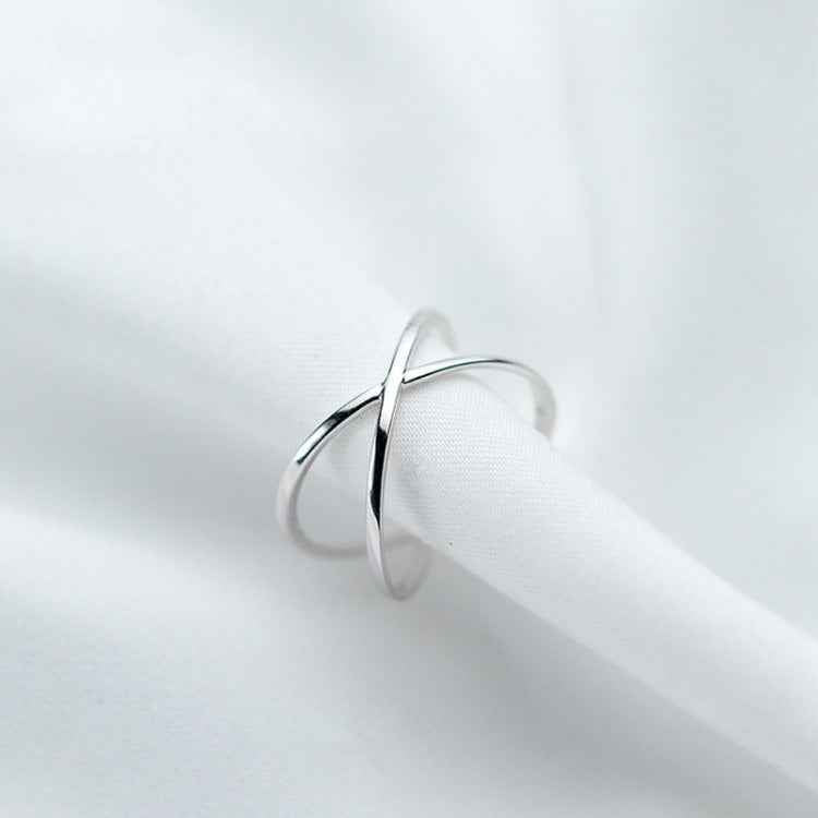 Sterling Silver Simple Cross Open Ring Jewelry