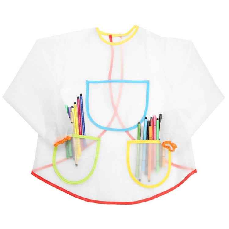Drawing Waterproof Anti-dirty Transparent Apron for Children