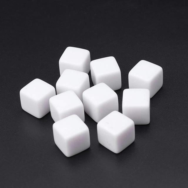 12 PCS Blank Acrylic Dice Party Family Fun Games Children Toys, 12 PCS Blank Dice