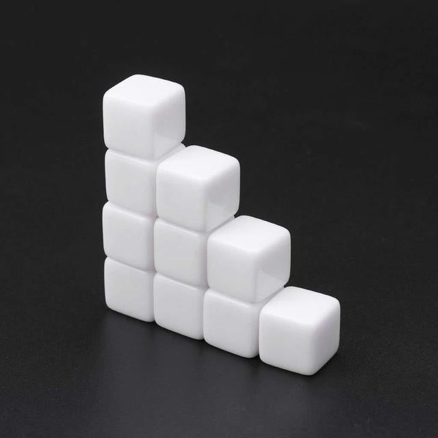 12 PCS Blank Acrylic Dice Party Family Fun Games Children Toys, 12 PCS Blank Dice
