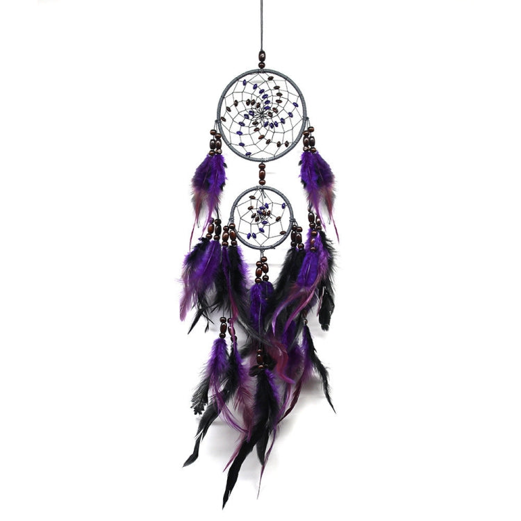 Creative Weaving Crafts Purple Feather Beads Dream Catcher Wall Hanging Jewelry, Purple Feather Beads Dream Catcher