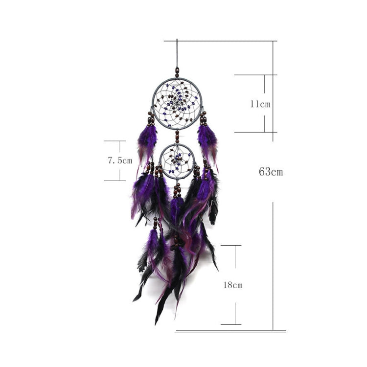Creative Weaving Crafts Purple Feather Beads Dream Catcher Wall Hanging Jewelry, Purple Feather Beads Dream Catcher