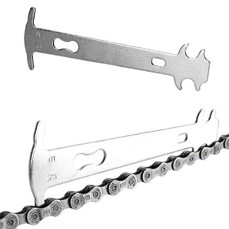 2pcs Bicycle Chain Wear Indicator Checker Mountain Road Bike MTB Chains Gauge Measurement Ruler Cycling Replacement Repair Tool