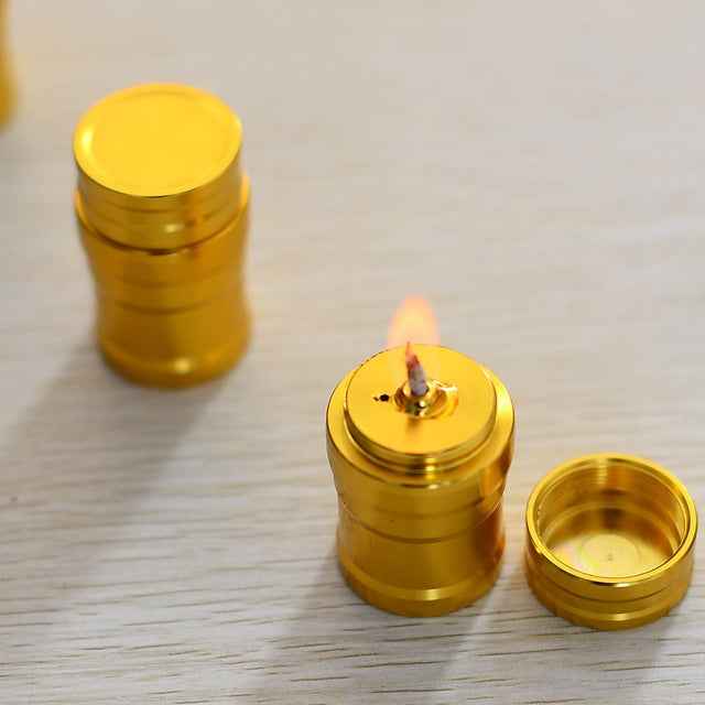 Portable Mini Metal Alcohol Lamp Bottle for Outdoor Camping and Laboratories