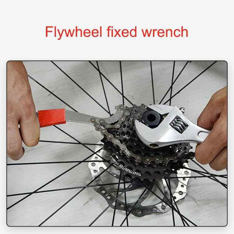 2 PCS Three-in-one Bicycle Integrated Bottom Shaft Flywheel Fixed Wrench Tail Hook Tool