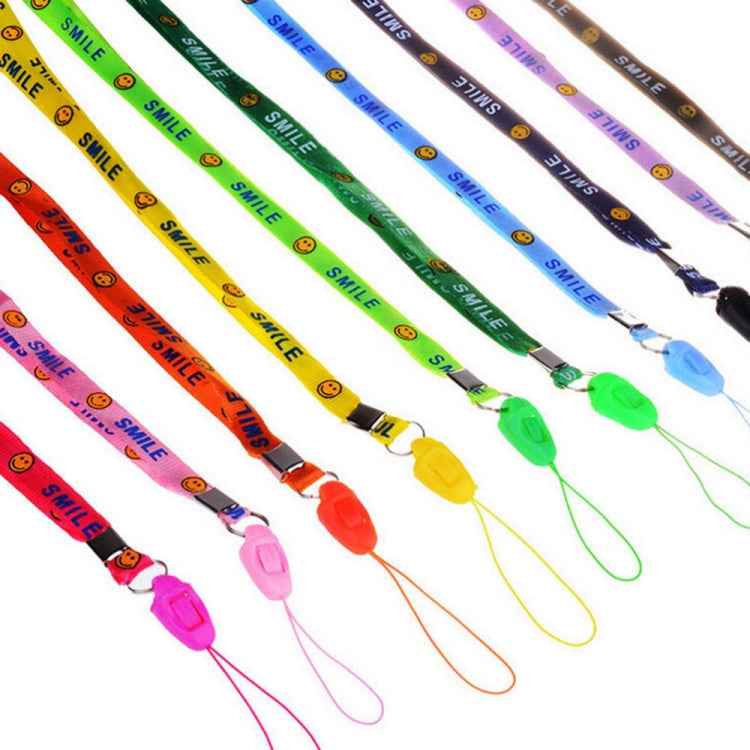 100 PCS Smiling Face Lanyards for ID Card Working Card Badge