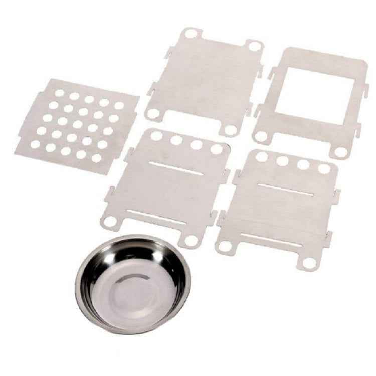 Camping Wood Stove Ultralight Folding Pocket Stove Outdoor Backpacking Cooking Wood Burning Stove Aluminum-Titanium