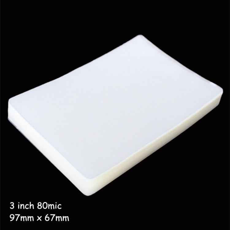 100pcs / Pack 3 Inch 80mic Thickness Clear Laminating Film Plastic film