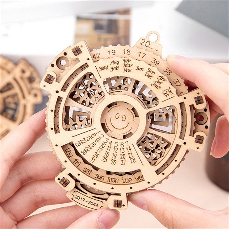 Children Wooden Mechanical Gear Perpetual Calendar 3D Puzzle Model DIY Assembled Toys, Wooden DIY Assembled Toys