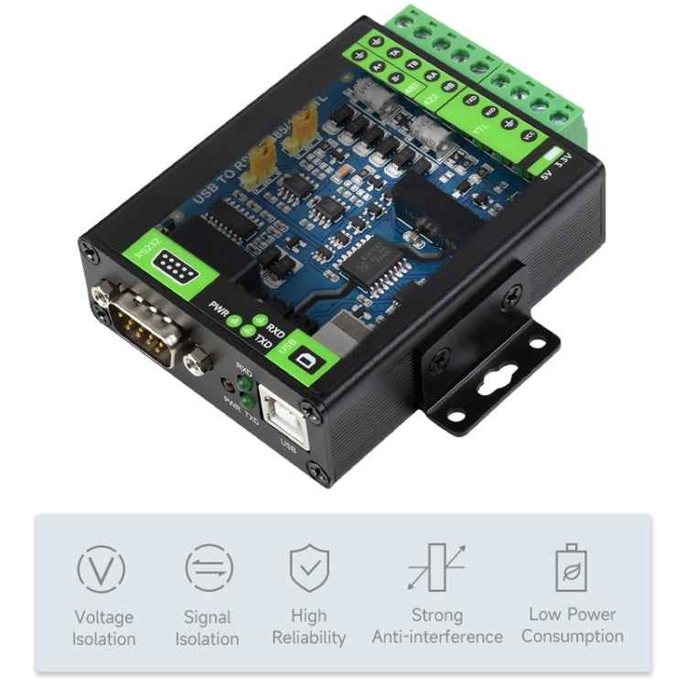 Waveshare FT232RNL USB To RS232/485/422/TTL Interface Industrial Isolation Converter, 23996, 23996