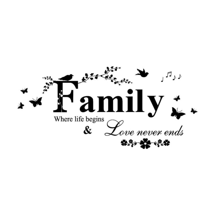 Family English Letter Creative Living Room Porch Decoration Background Wall Stickers, Family English Letter