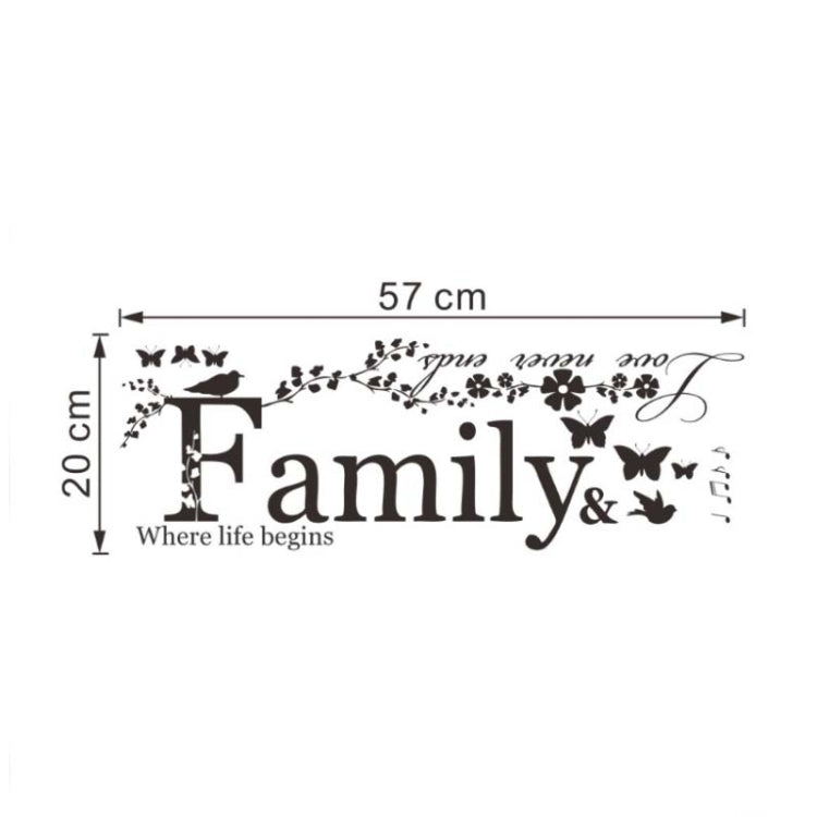Family English Letter Creative Living Room Porch Decoration Background Wall Stickers, Family English Letter