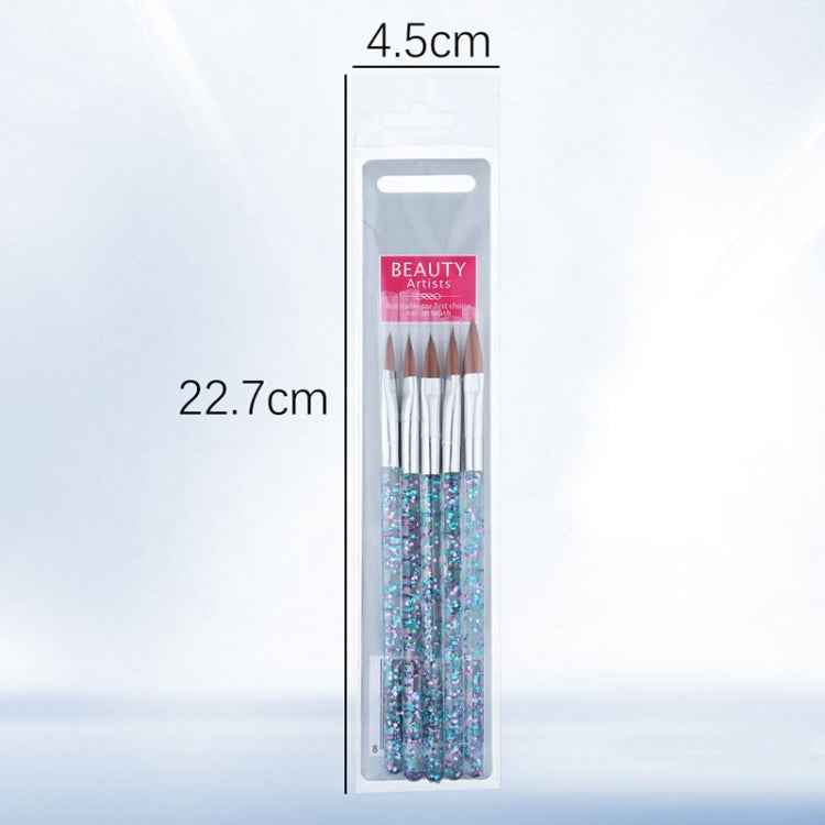 5pcs /Set Nail Crystal Brush Sculpting Pen Painting And Sculpting Nail Salon Tools