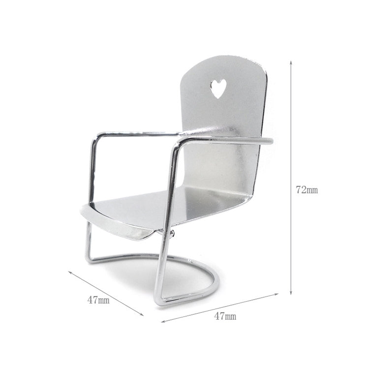 3 PCS 1:12 Doll House Miniature Iron Chair Model, Iron Chair
