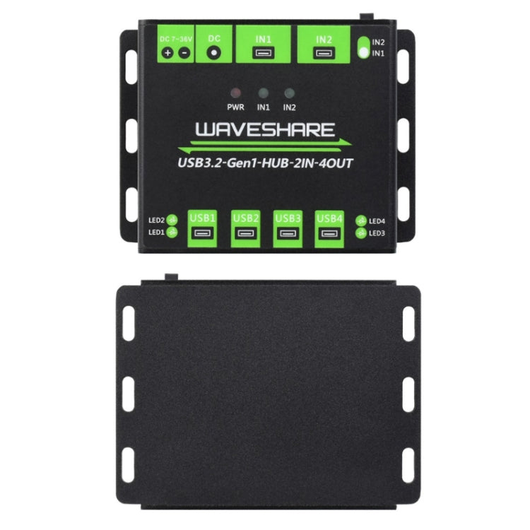 Waveshare 23929 USB HUB, Extending 4 X USB 3.2 Ports, Switchable Dual Hosts, Multi Protections, 23929