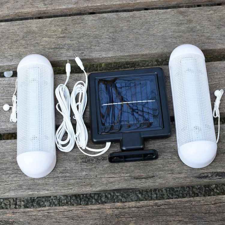 Double-lamp Wall-mounted LED Solar Powered Shed Light IP44 Waterproof Outdoor Pull Lamp