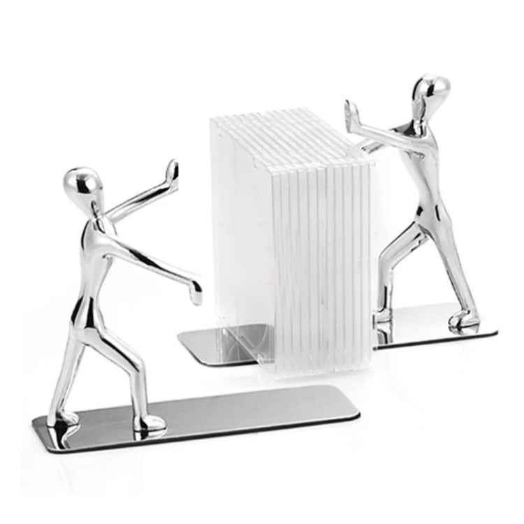 1 Pair Book Holder Humanoid Figure Non-Skid Art Desk Organizer Bookshelf Office Study Decoration
