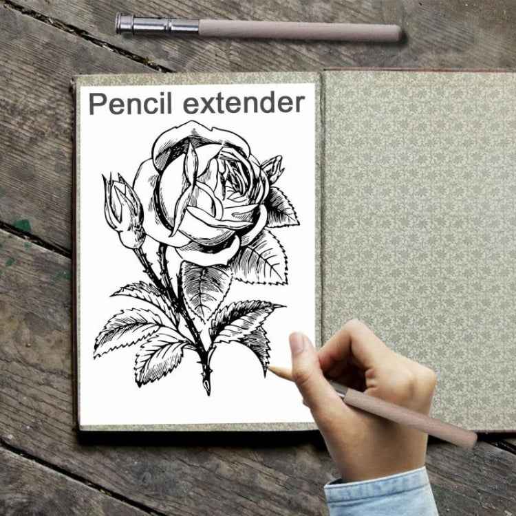 2 PCS Wood Single Head Pencil Extender Holder Sketch School Office Art Write Tool