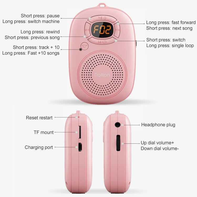 Rolton E200 Mobile Phone Wireless Bluetooth Speaker Mini Portable Outdoor Small Audio Subwoofer Speaker