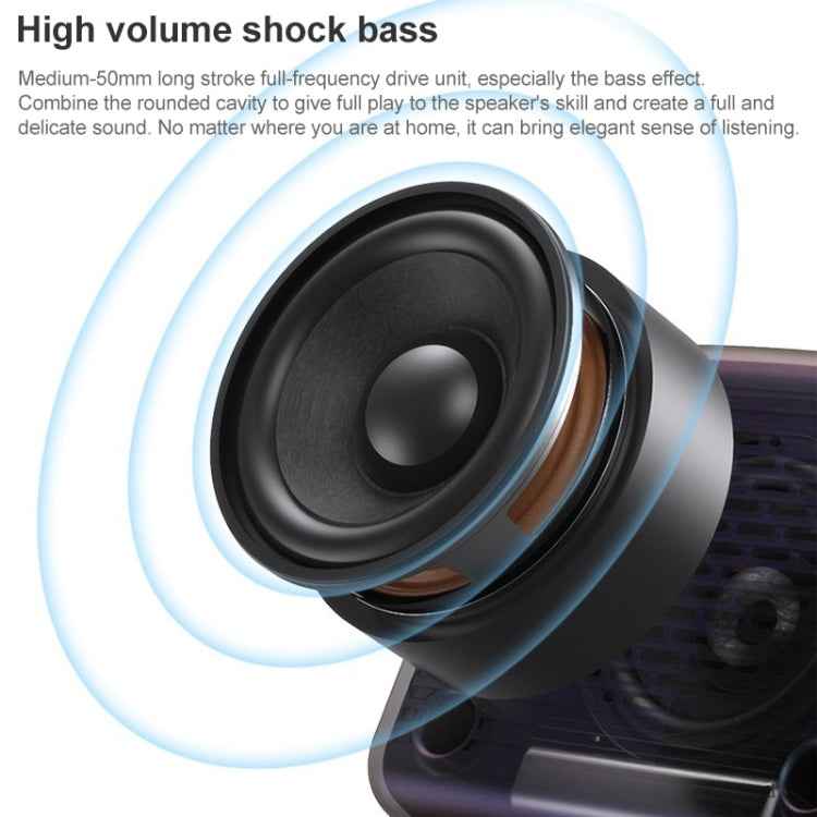 BT-511 Mini LED HD Mirror Bluetooth Speaker, Support 32GB TF Card & 3.5mm AUX & Dual Alarm Clock & Real-time Temperature & Hands-free Calling