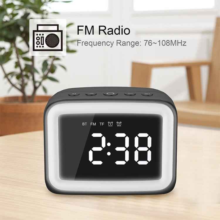BT-511 Mini LED HD Mirror Bluetooth Speaker, Support 32GB TF Card & 3.5mm AUX & Dual Alarm Clock & Real-time Temperature & Hands-free Calling