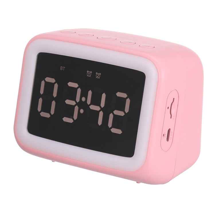 BT-511 Mini LED HD Mirror Bluetooth Speaker, Support 32GB TF Card & 3.5mm AUX & Dual Alarm Clock & Real-time Temperature & Hands-free Calling