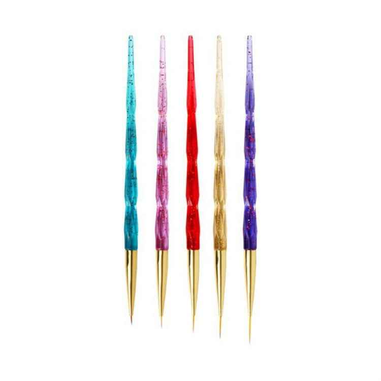 5 Piece/set Acrylic Phototherapy Nail Painting Flower Carved Crystal Pen Nail Pen
