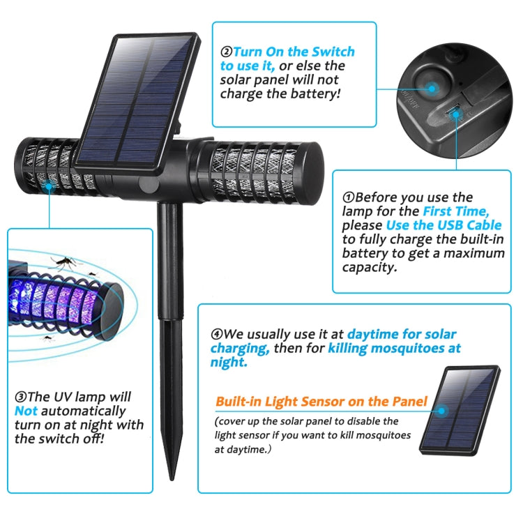 Solar Mosquito Killer Outdoor Waterproof Garden Light Villa Outdoor Mosquito Trap