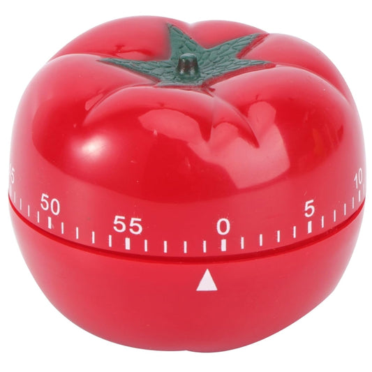 Temporizador mecánico de cocina con forma de tomate, creativo y bonito, con alarma y recordatorio.