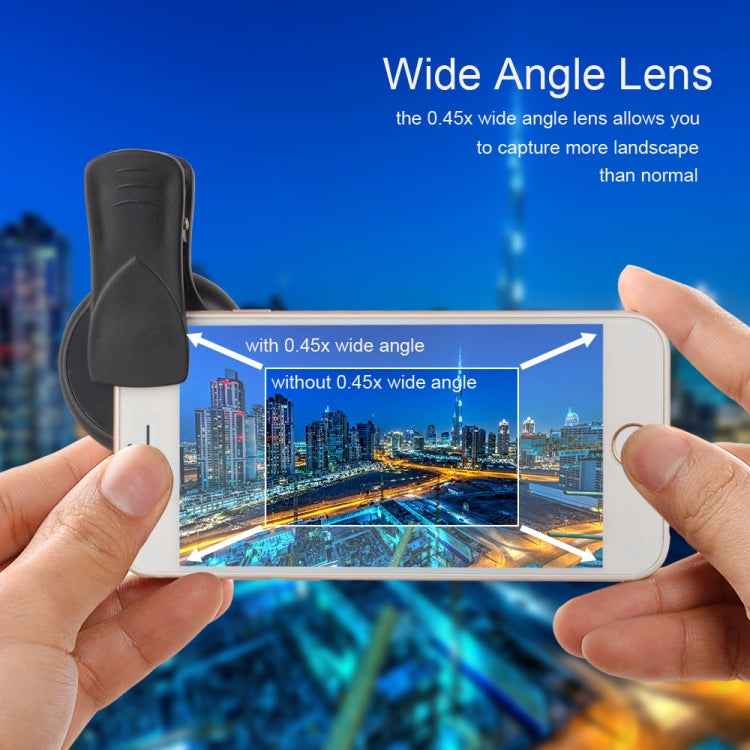 APEXEL 0.45X Ultra Wide Macro Combination Phone Lens with Clip