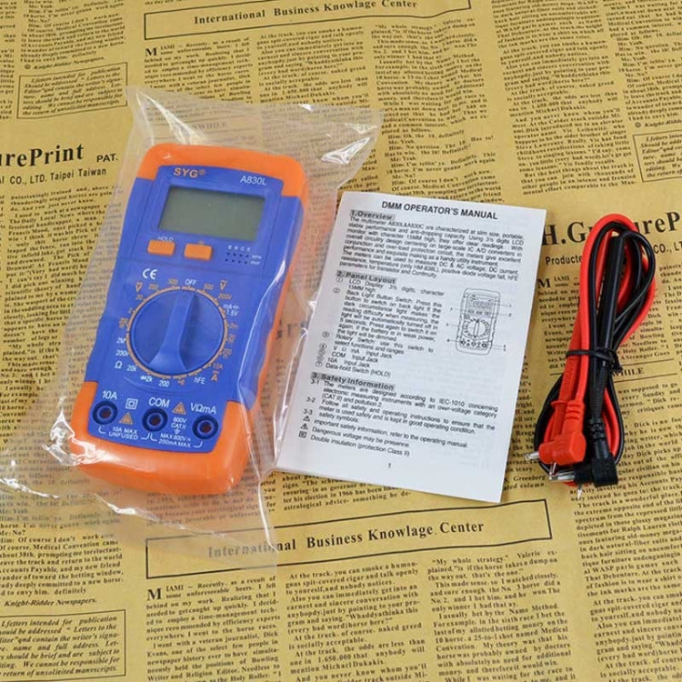 A830L Protection Luminous Multi-purpose Capacitance Meter Digital Multimeter