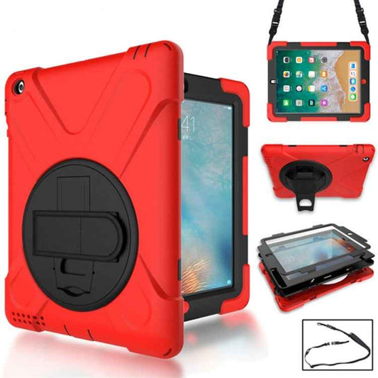 360 Degree Rotation Silicone Protective Cover with Holder and Hand Strap and Long Strap