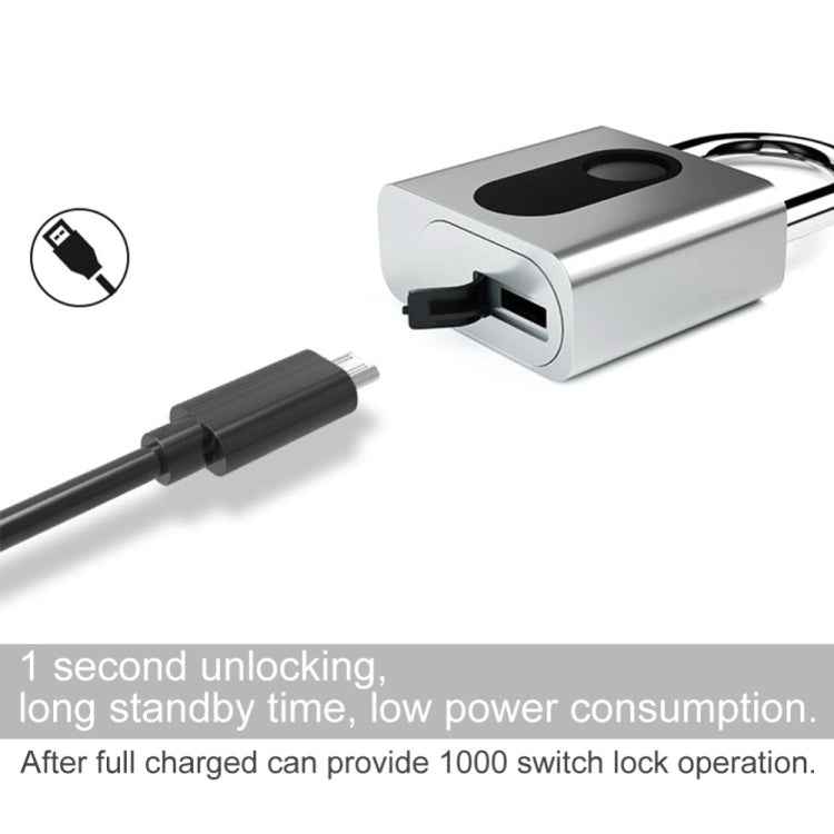 USB Rechargeable Door Lock Fingerprint Padlock Quick Unlock Security Keyless Smart Metal Lock