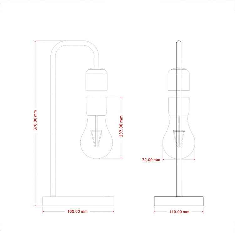 16W Magnetic Levitation Decoration Technology Toy Bend LED Floating Bulb Home Table Lamp