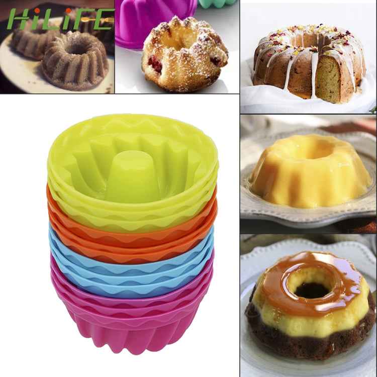 12 pcs Thread Shape Baking Jelly Mould Silicone Pudding Cupcake Muffin Donut Mold