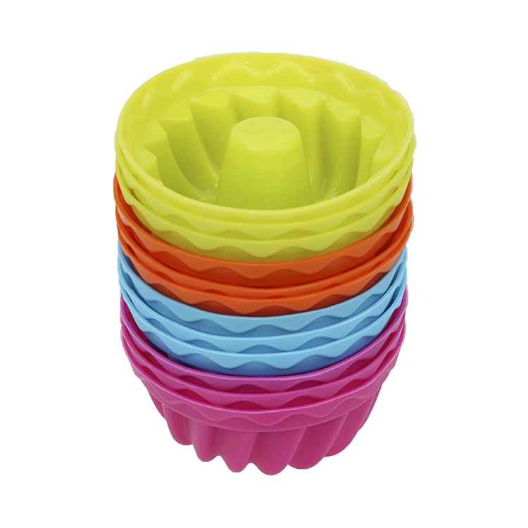 12 pcs Thread Shape Baking Jelly Mould Silicone Pudding Cupcake Muffin Donut Mold