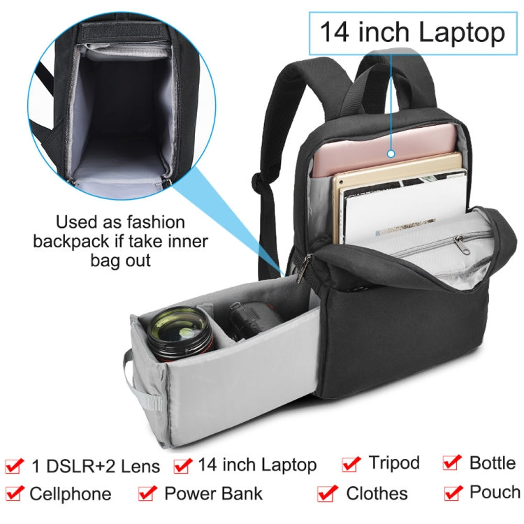 CADeN L4 Double-layer Casual Business Computer Backpack USB Multi-function Digital Camera Bag, TBD0374479001D, TBD0374479001L, TBD0374479001A, TBD0374479001B