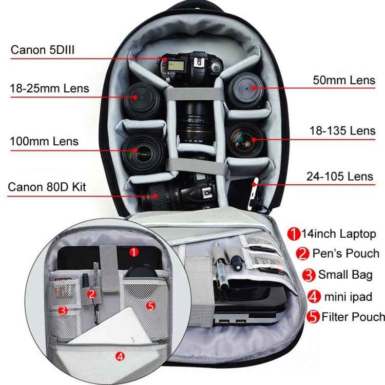 CADeN USB SLR Camera Bag Canon Nikon Professional Waterproof Portable Unisex Camera Bag