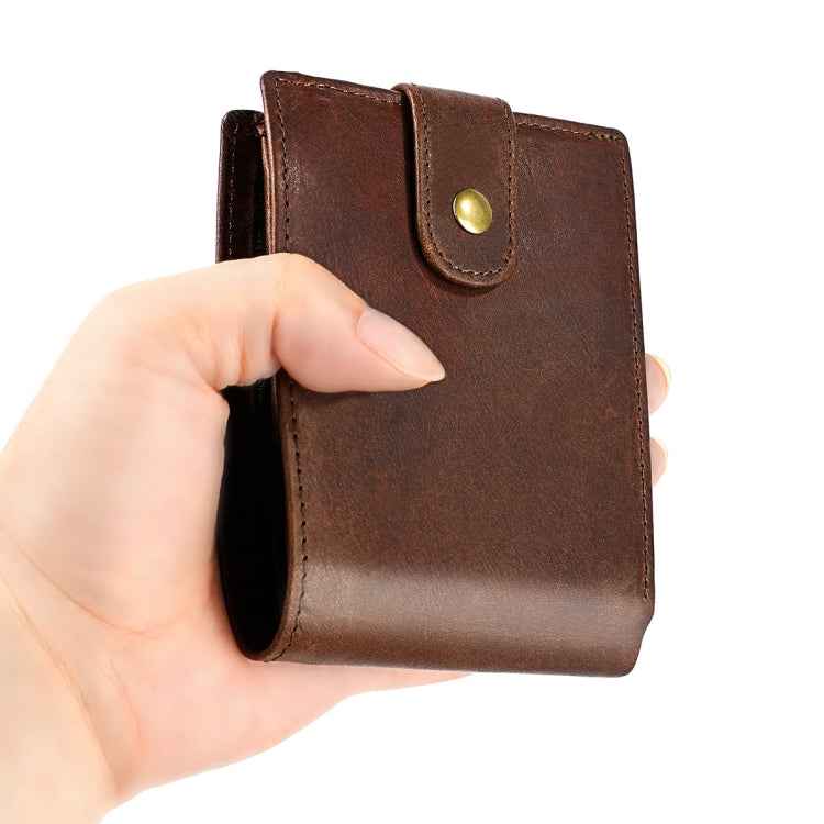 Crazy Horse Pattern Multi-bit Leather Card Bag Anti-magnetic RFID Men Wallet