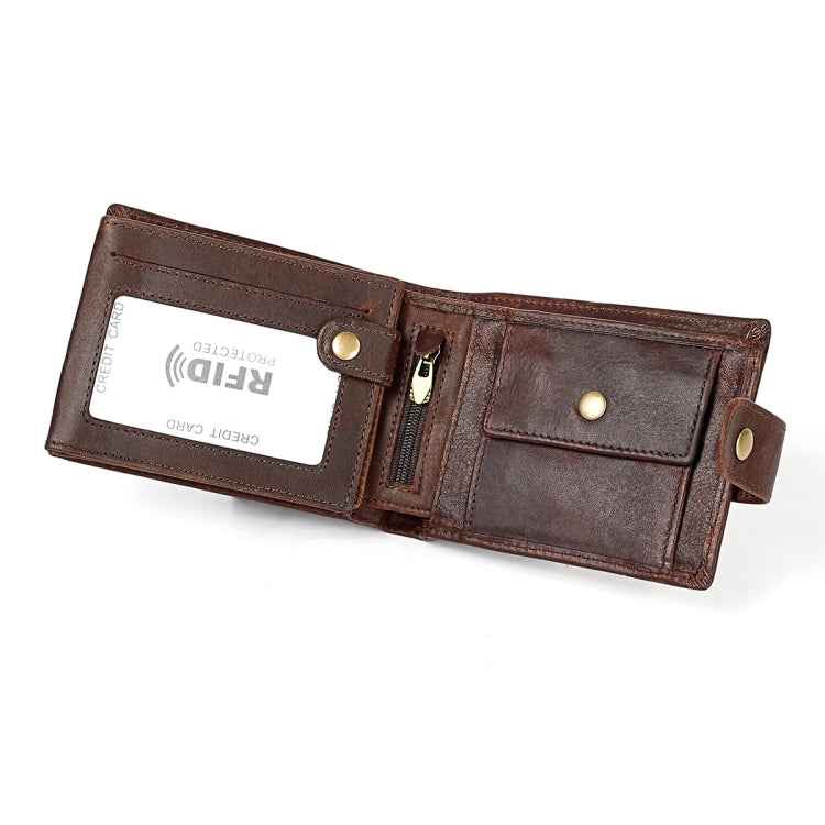 Crazy Horse Pattern Multi-bit Leather Card Bag Anti-magnetic RFID Men Wallet